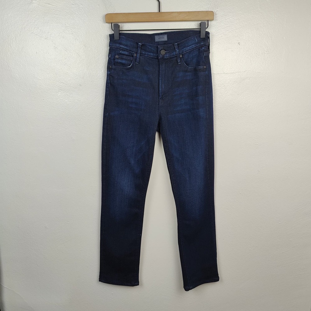 Mother The Mid Rise Dazzler Jeans size 26 Now or Never Dark Wash Stretch -HEMMED - Picture 3 of 15